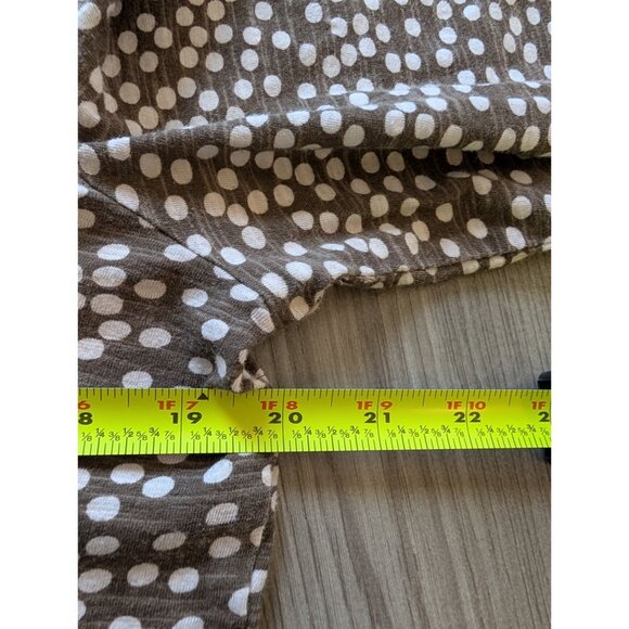 Chicos Womens V-Neck Polka Dot Print Top Size L 100% Cotton Lightweight 3/4 Slee - Picture 7 of 7